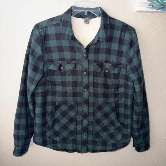 Eddie Bauer Jackets & Blazers - Eddie Bauer Flannel Boyfriend Shirt Sherpa Lined Women’s Medium Plaid Jacket